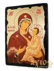 Икона под старину Пресвятая Богородица Тихвинская с позолотой 17x23 см