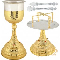 Eucharistic set GOLD STONE RED BIG 2LT - фото