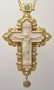 Pectoral cross gilded with precious stones aventurine, amethyst. (Greece)