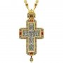 Cross silver with inserts, gilding, oxidation and chain