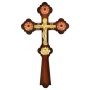 Altar cross brass gilding on the tree