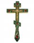 Altar cross, green enamel, stone inlay