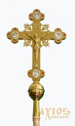 External altar cross with rays - фото