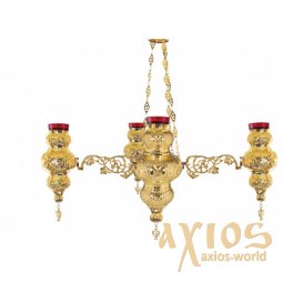 Hanging lamp for four glasses, gilding (Greece) - фото