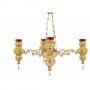 Hanging lamp for four glasses, gilding (Greece)