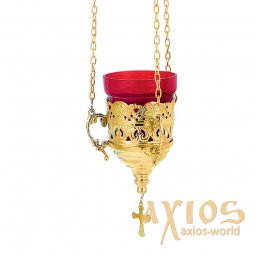 Hanging lamp in gilded brass. - фото