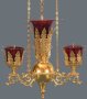 Suspended lamp for three glasses (№2 gilding)