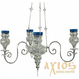 Hanging lamp for four glasses, silver (Greece) - фото