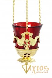 Hanging lamp with enamel decoration - фото