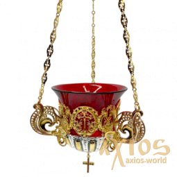 Lamp brass with inserts in gold leaf - фото