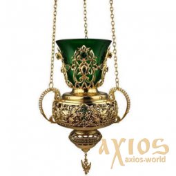 Lamp brass in gold leaf - фото