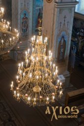 Chandelier 4 tiers 63 candles with lamps 0151 - фото