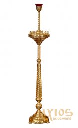 Candlestick with 18 candles cone w/t a glass - фото