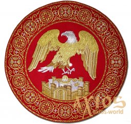 Eagle red vishit, coat fabric - фото