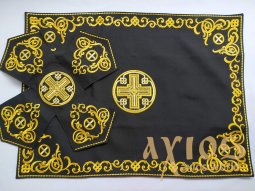 Covers, black set, embroidery on gabardine - фото