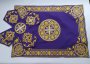 Covers, purple set, embroidery on gabardine