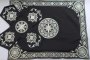 Covers, black set, embroidery on gabardine