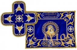Shrouds and air with embroidery, icon of the Mother of God (velvet) - фото