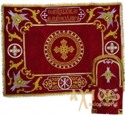 Pokrovets and Air with "Cross" embroidery (velvet) - фото