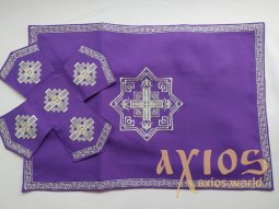 Covers, purple set, embroidery on gabardine - фото