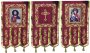 Church Banners (pair) embroidered on a burgundy gabardine 65х115 cm, icons on the front side (fabric print)