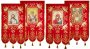 Church Banners (pair) embroidered on a red velvet 65х115 cm, Icons from four sides (fabric print)