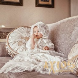 Attire for christening «Luxurious», milk color - фото