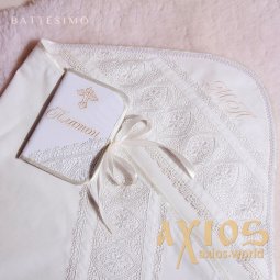 Orthodox cross, embroidery, milk color (EMB_006) - фото