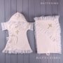 Set "Battesimo" kryzma and baby clothes white 77026