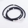 Rubber lace with a smooth silver clasp and inserts of silver (3mm), silver 925, rubber, O 18153