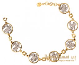 Bracelet with Angels Silver 925 ° with gold - фото