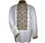 The shirt is embroidered with natural linen R01