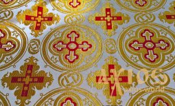 Church fabric metallic with crosses (Greece) - фото
