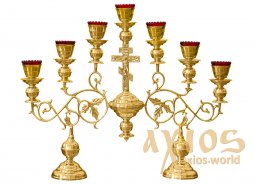 Semi-candlestick on the table, middle, on 2 legs - фото