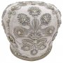 Miter "Big Flower" white, silver embroidery with beads