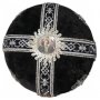 Miter “Cross”, inlay of stones and images of God, black velvet, embroidery with silver threads