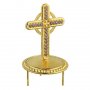 The cross on the miter brass gilded