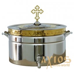 Tank for holy water 40 l. embossed, brass, stainless steel - фото