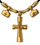Cross pendant on cord, silver 925° gilt