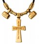 Cross pendant on cord, silver 925° gilt