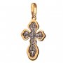 The cross «Crucifixion», the prayer «Save and save», silver 925 ° with gilding and blackening, 25x10 mm, O 131970