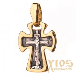 Native cross «Save and save», silver 925 ° with blackening, 25x19 mm, O 131813 - фото