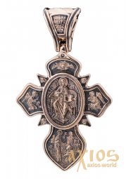 The cross «Crucifixion», gold 585 °, with blackening 40x30 mm, О п02653 - фото