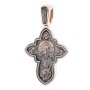 Native cross «Savior Not Made by Hands. Assumption of the Mother of God», gold 585 °, with blackening 30x18 mm, О п02638