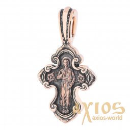 The natty cross «Lord Almighty. Saint Alexander Nevsky», gold 585 °, with blackening 40x32 mm, О п02669 - фото