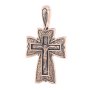 The cross «Crucifixion. Prayer to the Lord», gold 585 with blackening, 43x22 mm, О п02677
