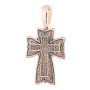 The cross «Crucifixion. Prayer to the Lord», gold 585 with blackening, 43x22 mm, О п02677