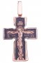 The cross «Crucifixion». Our Lady «Incarnation». «Five Saints», gold 585 with black, 45x25mm, О п01749