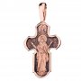 The natty cross «Lord Almighty. Icon of the Mother of God «Unbreakable Wall», gold 585 with blackening, 55x25mm, О п01212
