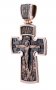 The cross «Crucifixion. Icon of the Mother of God «Seven-Shot», gold 585 with blackening, 30x20mm, О п02759